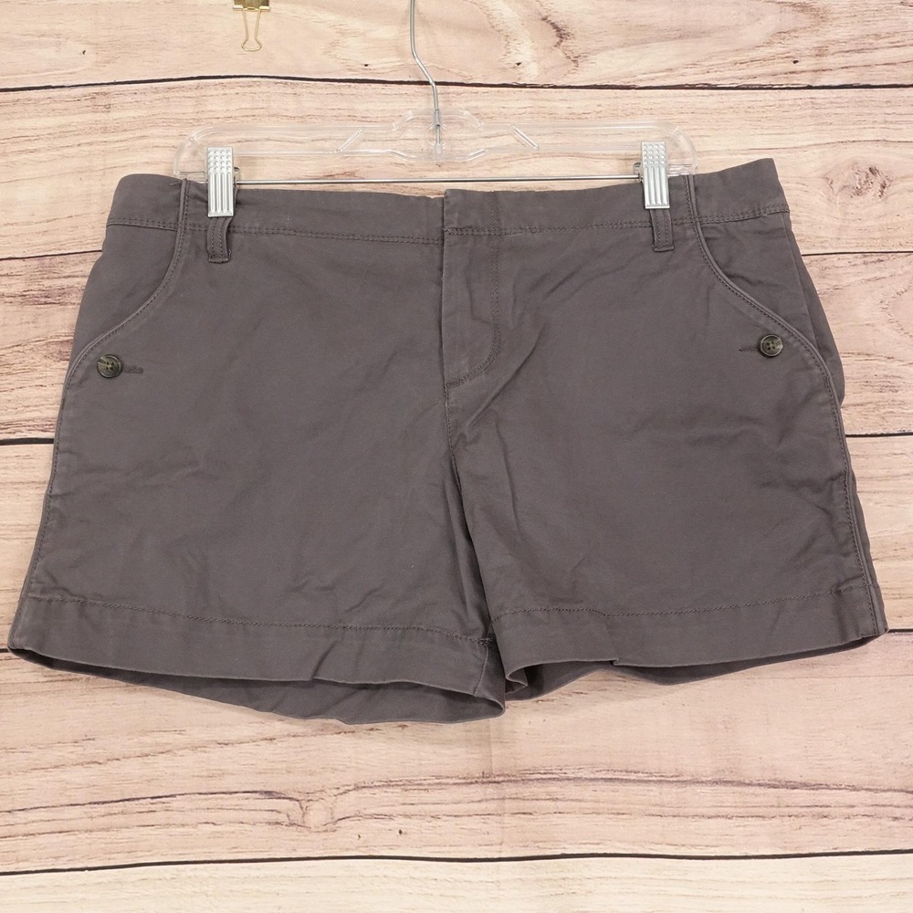 Old Navy Chino Shorts Womens Size 12 Gray Twill 35 Waist 3.5 Inseam Stretch